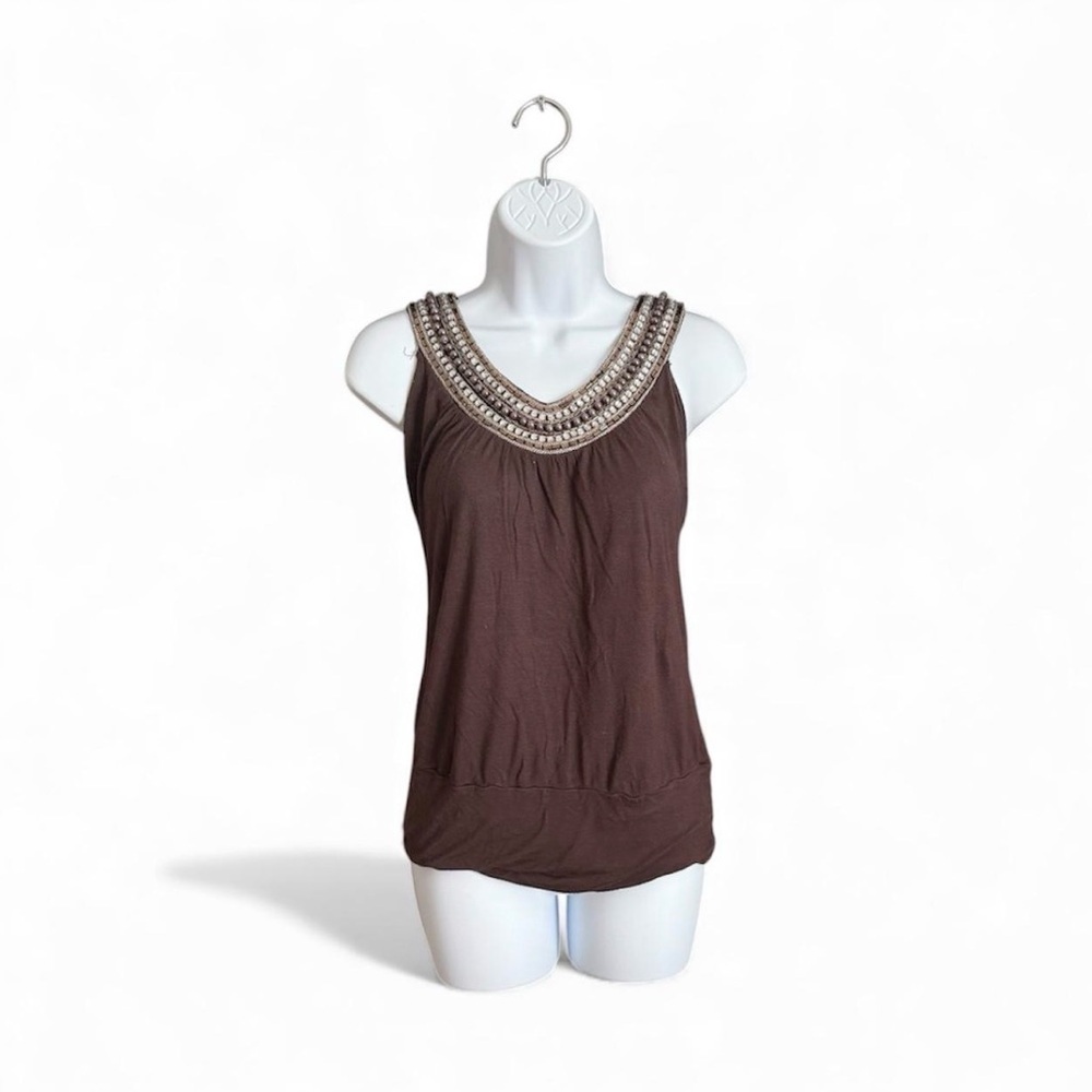 Charlotte Russe Brown Beaded Women's Blouse